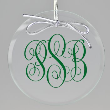 Classic Monogram Printed Ornament - Circle