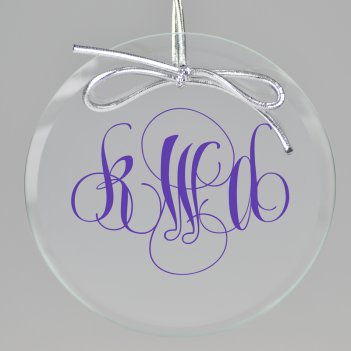 Firenze Monogram Printed Ornament - Circle