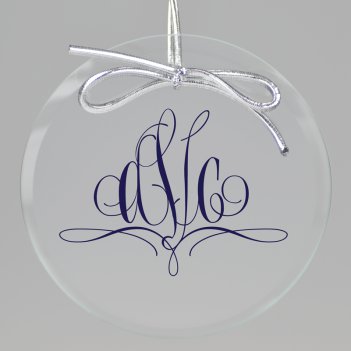 Paris Monogram Printed Ornament - Circle