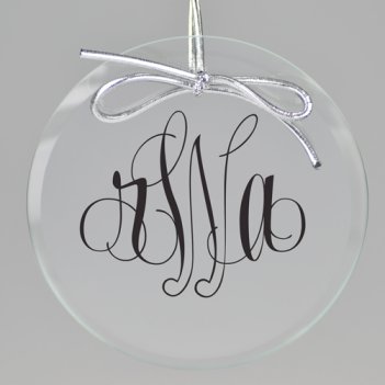 Elise Monogram Printed Ornament - Circle