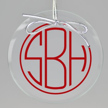 Terrace Monogram Printed Ornament - Circle