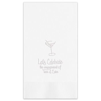 Cocktail Guest Towel - Embossed