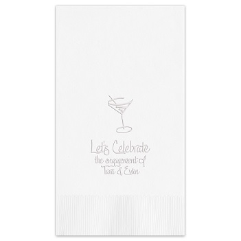 Cocktail Guest Towel - Embossed