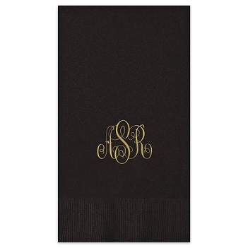 Delavan Monogram Guest Towel - Foil-Pressed