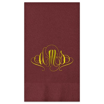 Madrid Monogram Guest Towel - Foil-Pressed