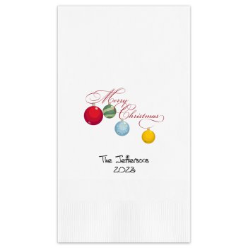 Merry Christmas Ornament Guest Towel - Printed