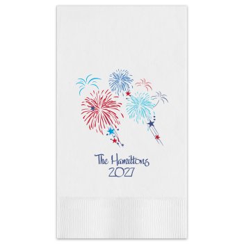 Fireworks Celebration Guest Towel - Printed