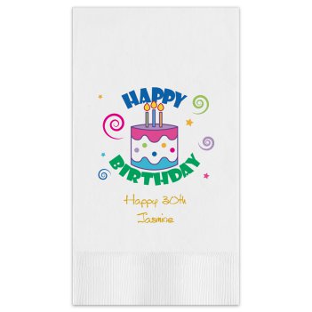 Happy Birthday Guest Towel - Printed