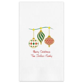 Christmas Ornaments Guest Towel - Printed