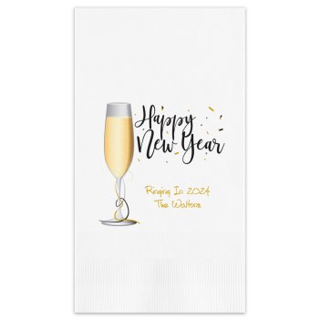 Toast To The New Year Guest Towel - Printed