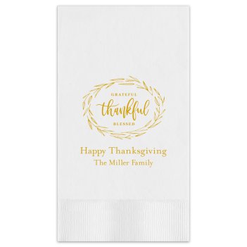 Thankful Thanksgiving Guest Towel - Printed