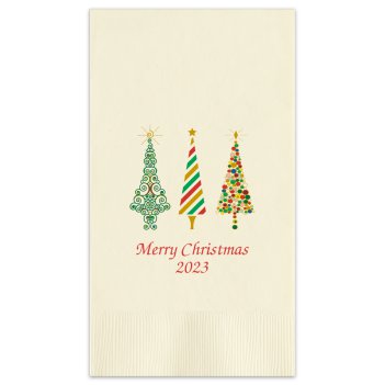 Christmas Trees Guest Towel - Printed