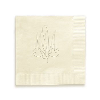 Roberta Monogram Napkin - Embossed