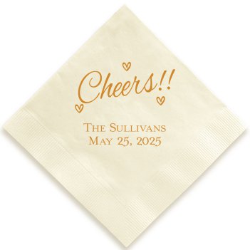 Heartfelt Cheers Napkin - Foil-Pressed