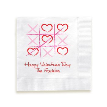 Valentine Tic Tac Toe Napkin - Printed