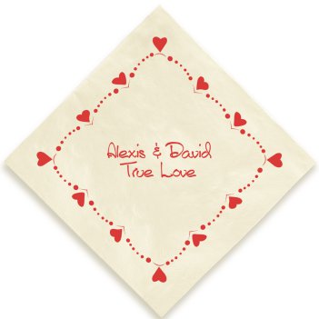 Valentine Hearts Napkin - Printed