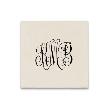 Delavan Monogram Coaster Napkin - Raised Ink