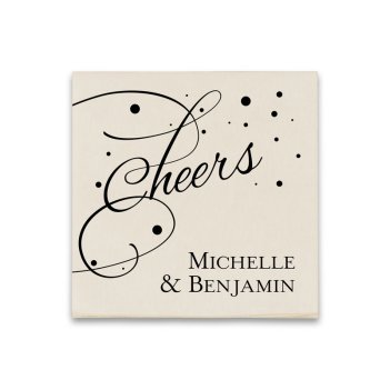 Cheers Coaster Napkin - Raised Ink