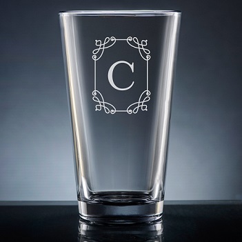 Stately Initial Pint Glass