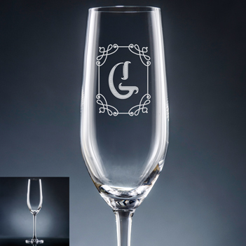 Stately Initial Champagne Flute