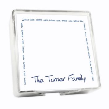 Family Arch Memo Square - White with holder