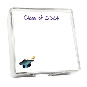 Graduate Memo Square - White with holder