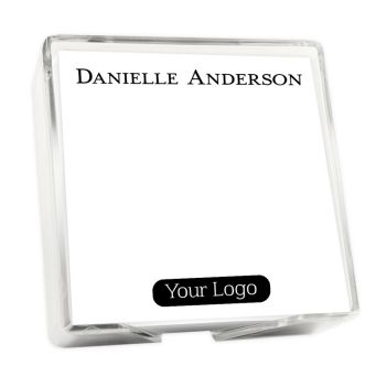 Your Logo Memo Square - White with holder
