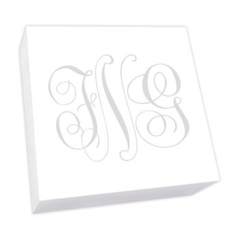 Henley Watercolor Monogram Memo Square - White REFILL