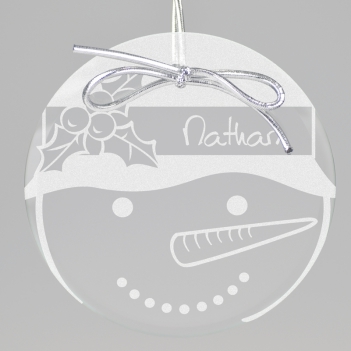 Snowman Keepsake Ornament - Circle