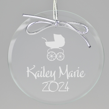 Baby Carriage Keepsake Ornament - Circle