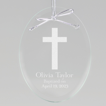 Cross Keepsake Ornament - Oval