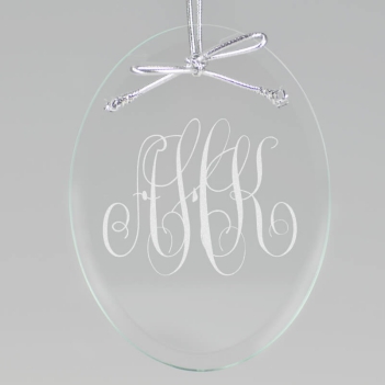 Classic Monogram Keepsake Ornament - Oval