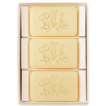 Classic Monogram Personalized Triple Milled French Soap Set of 3 - Engraved