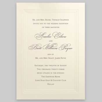 Yorkshire Wedding Invitation Card - Raised Ink