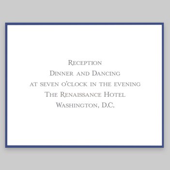 Navy Silhouette Reception Card - Raised Ink