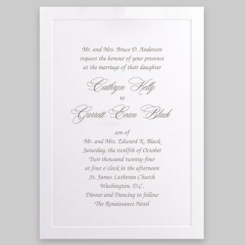 Knightsbridge Wedding Invitation Card - Raised Ink