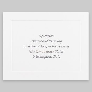 Knightsbridge Reception Card - Raised Ink