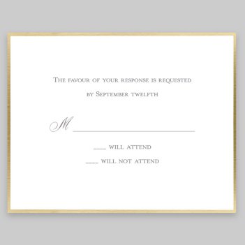 Gold Silhouette Response Card - Raised Ink