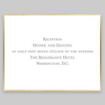 Gold Silhouette Reception Card - Raised Ink