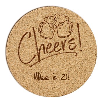 Beers and Cheers Cork Coaster