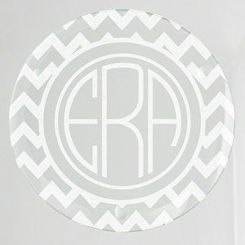 Bronson Chevron Monogram Glass Coaster