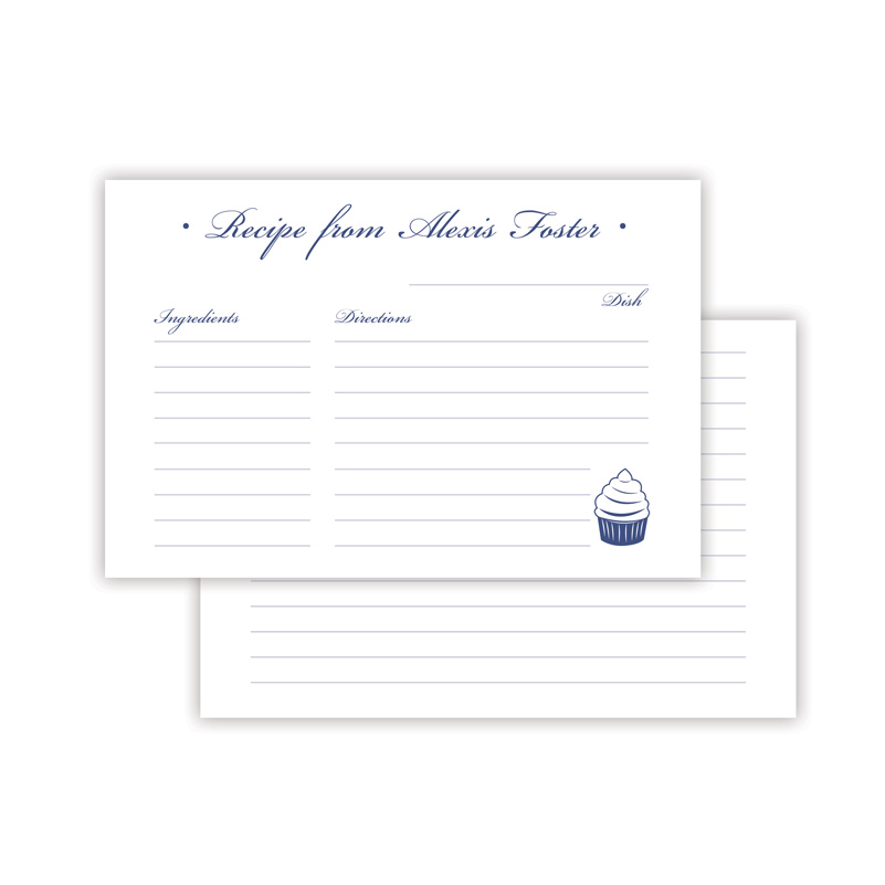 Personalized Recipe Cards - 3x5 - Classic Monogram