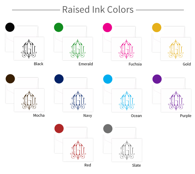 raised-print Ink Colors