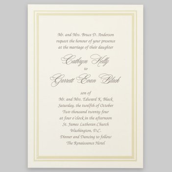 Coventry Wedding Invitation Card - Raised Ink